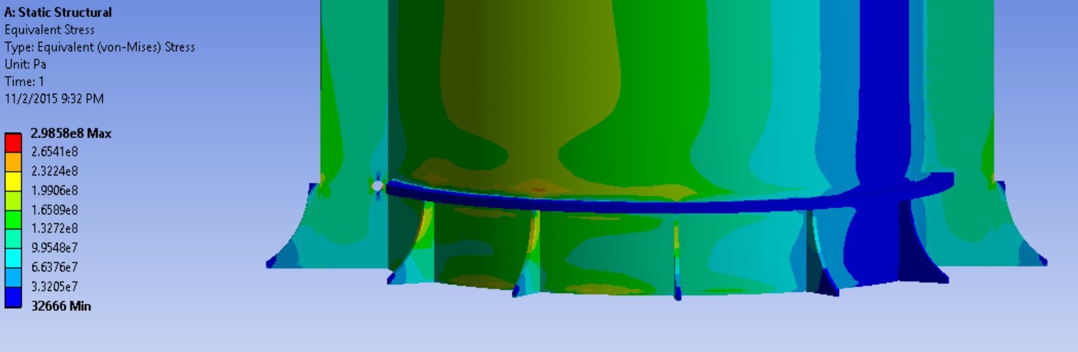 Anonymised finite-element analysis of a stiffened structural connection