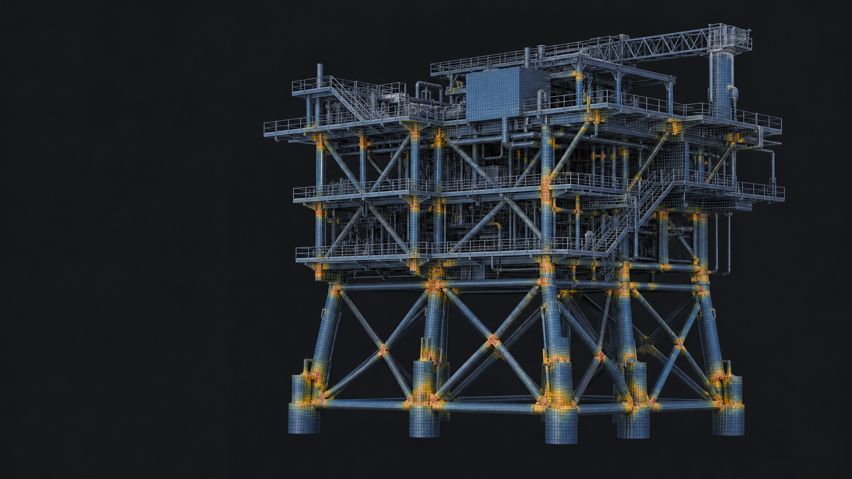 Detailed structural model illustrating a complex engineered structure
